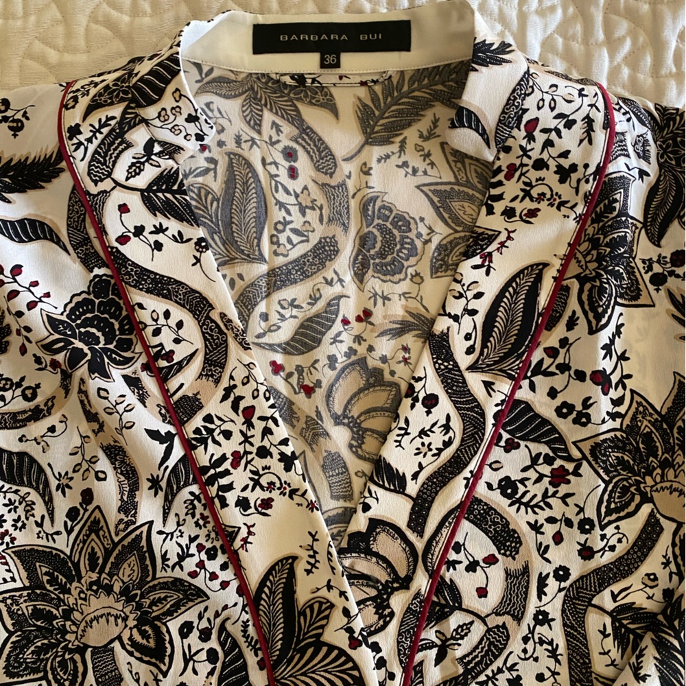 Barbara Bui Black and Red Floral Dress
